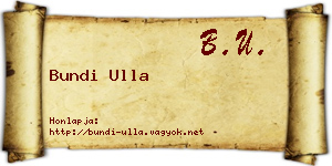Bundi Ulla névjegykártya